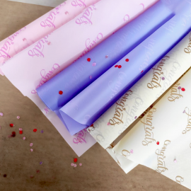 Folia matowa z nadrukiem Congrats 60 mikronów (50cm x 9m)