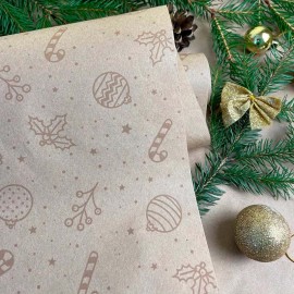 Papier pakowy z motywami świątecznymi Karmel