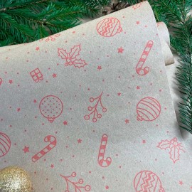 Papier pakowy z motywami świątecznymi Czerwony