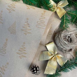 Papier pakowy w jodełkę Złoty