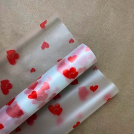 Folia matowa z wzorem Serduszka (50cm x 9m)