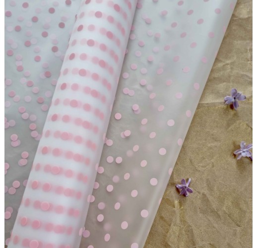 Folia matowa z wzorem Groszek 60 mikronów (50cm x 9m)