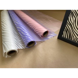 Folia matowa z wzorem zebry Przezroczysta (50cm x 9m)
